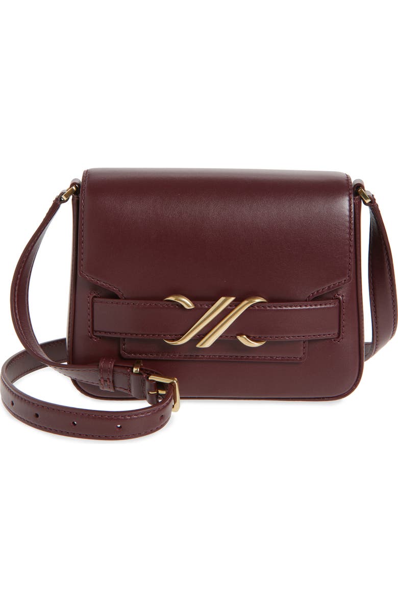 Proenza Schouler Box Leather Shoulder Bag, Main, color, Dark Red