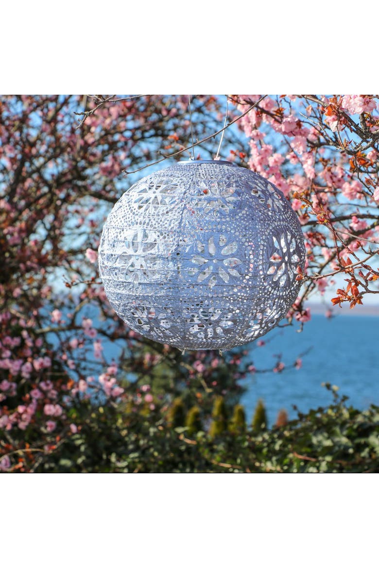 Soji Stella - Boho Globe Solar Lantern, Alternate, color, Metallic Blue