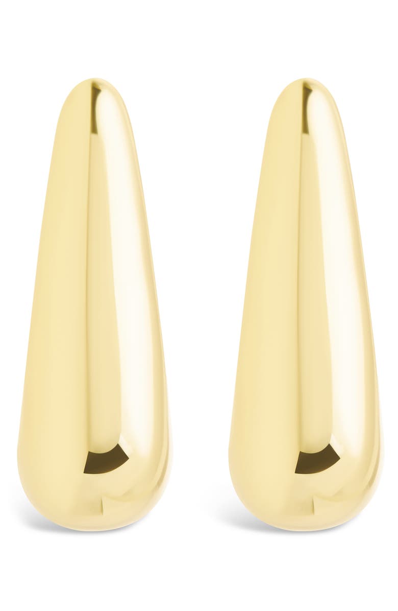 Sterling Forever Stephanie Huggie Hoop Earrings, Alternate, color, Gold