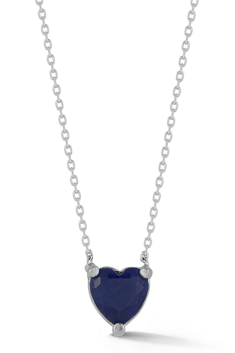 Cubic Zirconia Heart Pendant Necklace, Main, color, SILVER