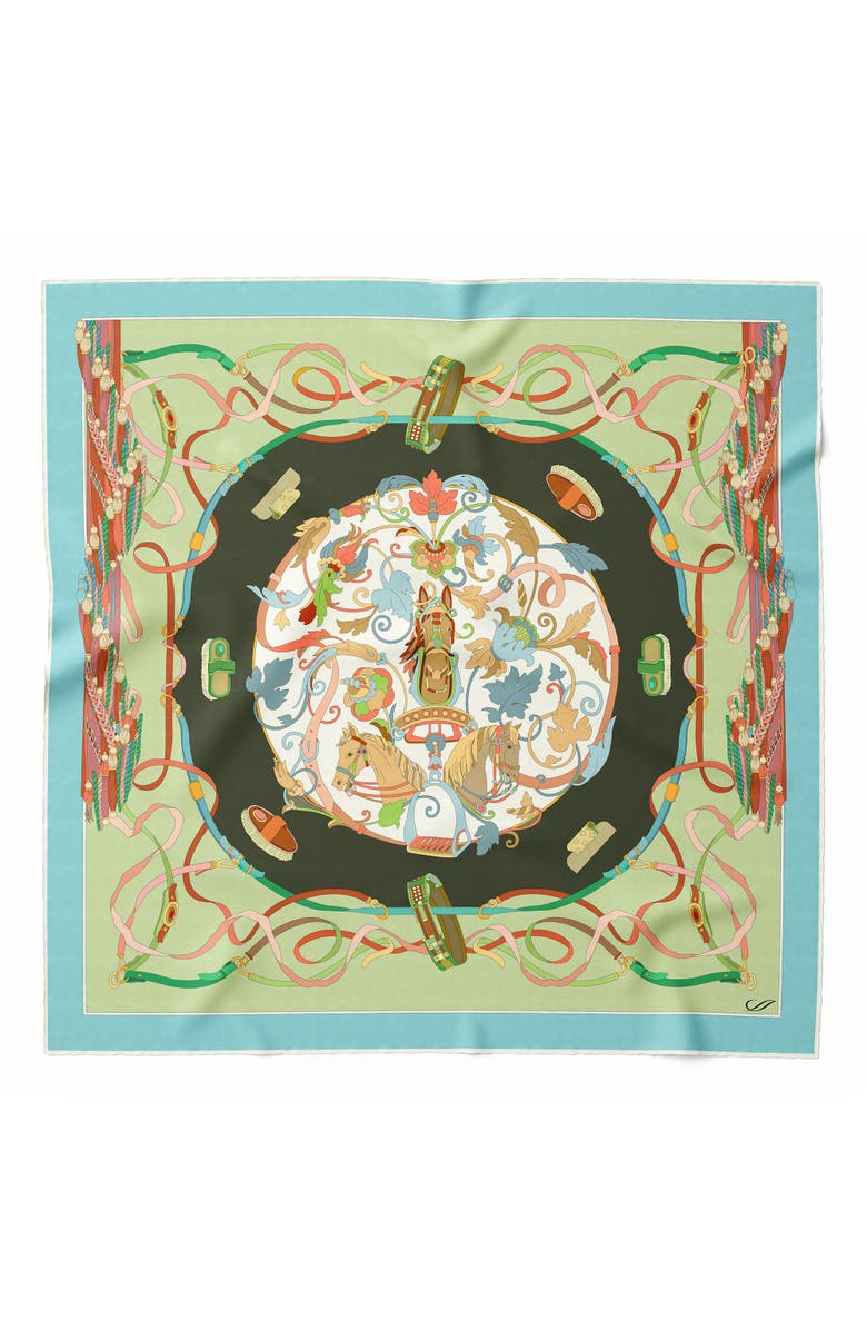 Elizabetta Sella Nobile - Silk Foulard for Women, Main, color, Green