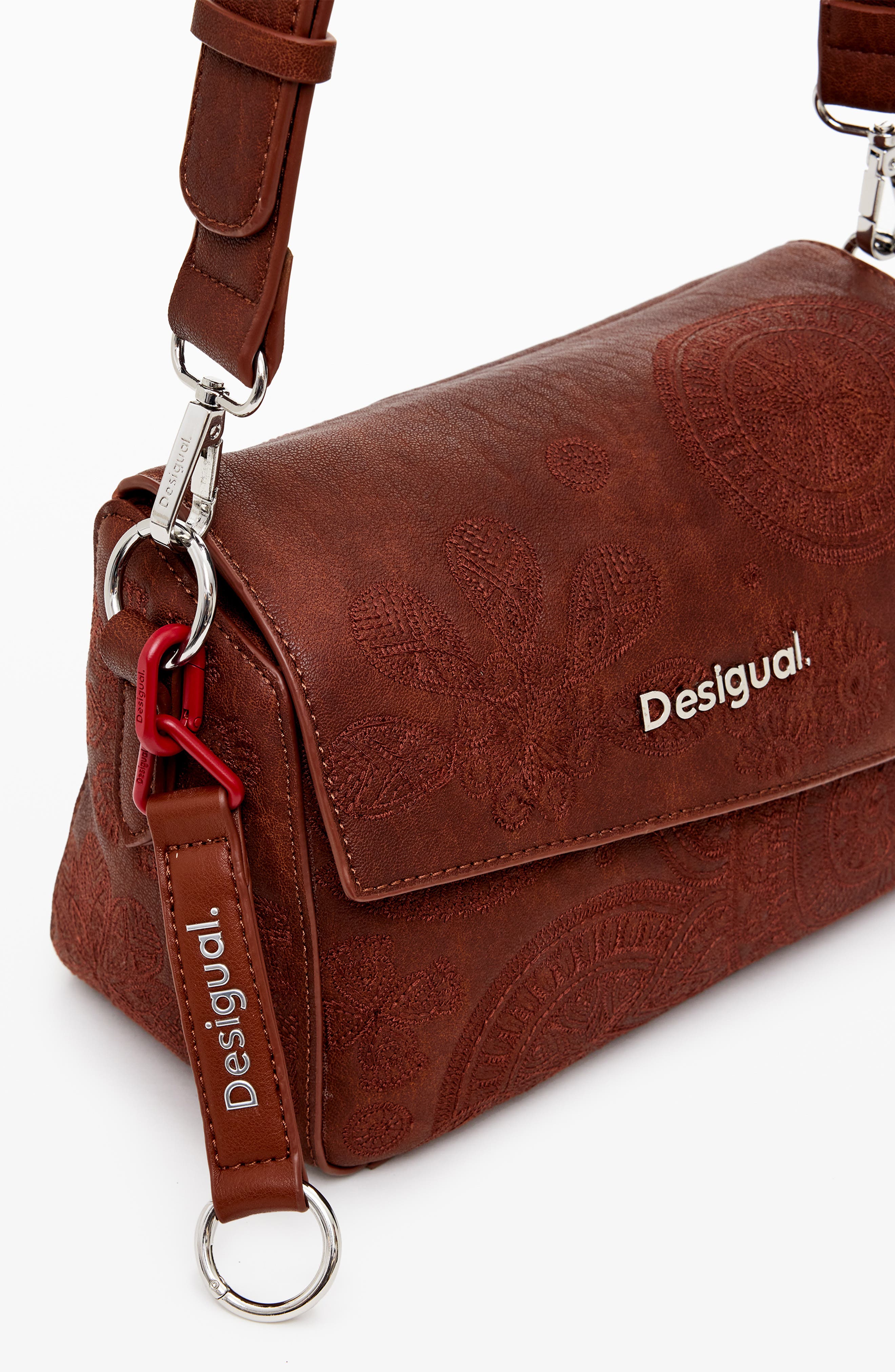 Desigual Dejavu Faux Leather Shoulder Bag, Alternate, color, Brown