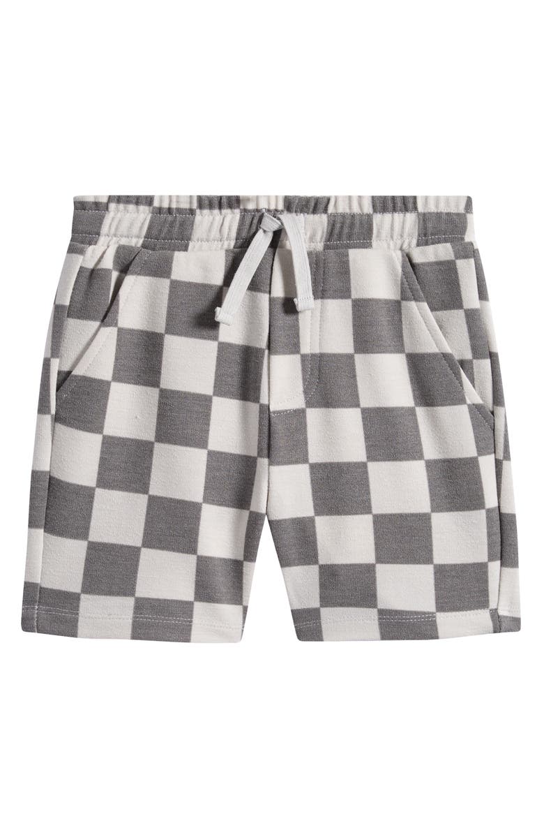MILES THE LABEL Kids' Checkerboard Print Shorts, Main, color, Light Grey