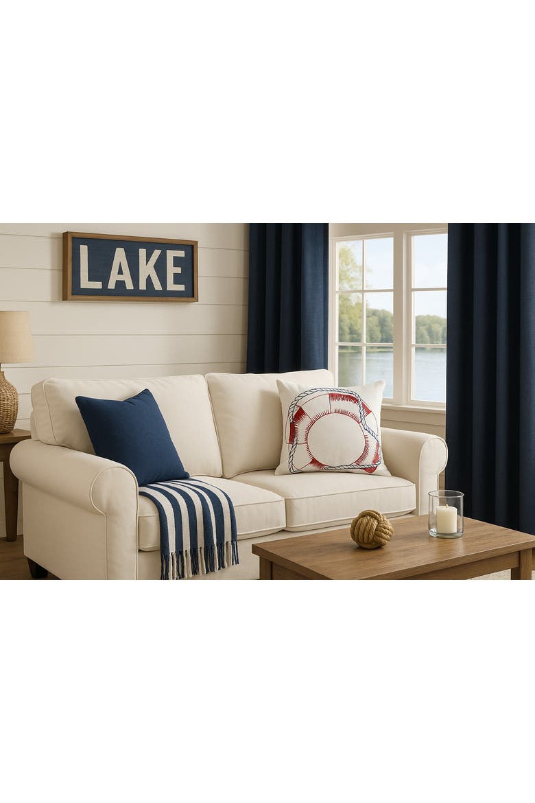 Life Preserver Float Accent Throw Pillow 18" x 18", Alternate, color, Red