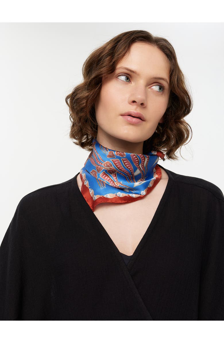 Alas The Reef Silk Bandana, Alternate, color, Print 'The Reef'
