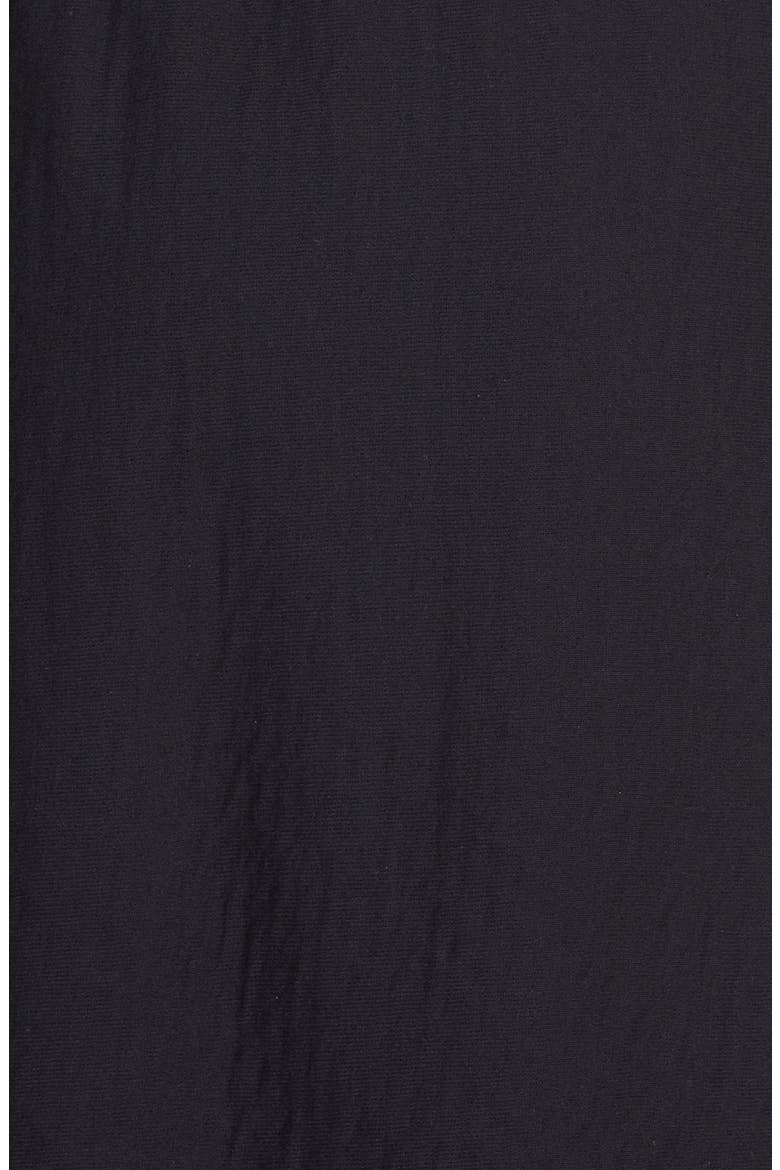 Stripe Three-Quarter Sleeve Drawstring Waist Dress, Alternate, color, BLACK