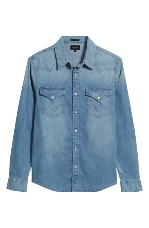 Ag Huston Classic Fit Western Denim Snap-up Shirt In Blue