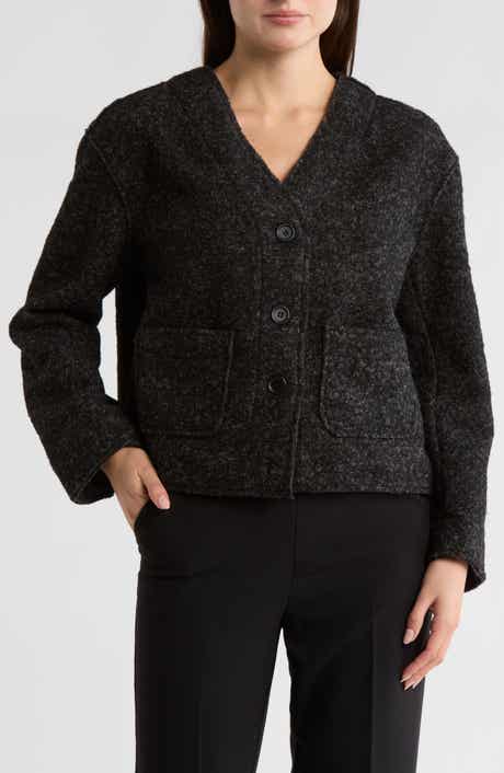 MAX STUDIO Bouclé Crop Sweater Jacket
