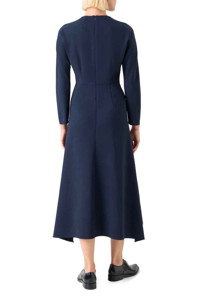 Long Sleeve Wool Blend Midi Dress, Alternate, color, NAVY