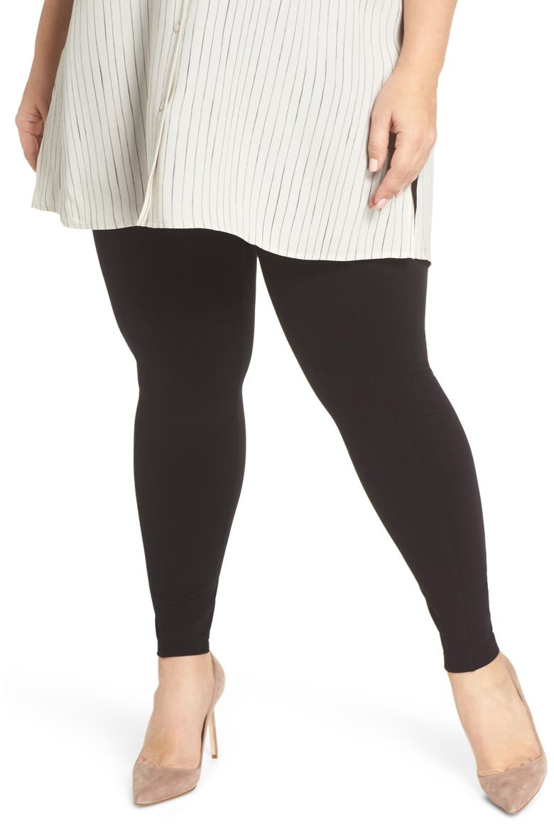 Reese Pintuck Ponte Leggings, Main, color, BLACK