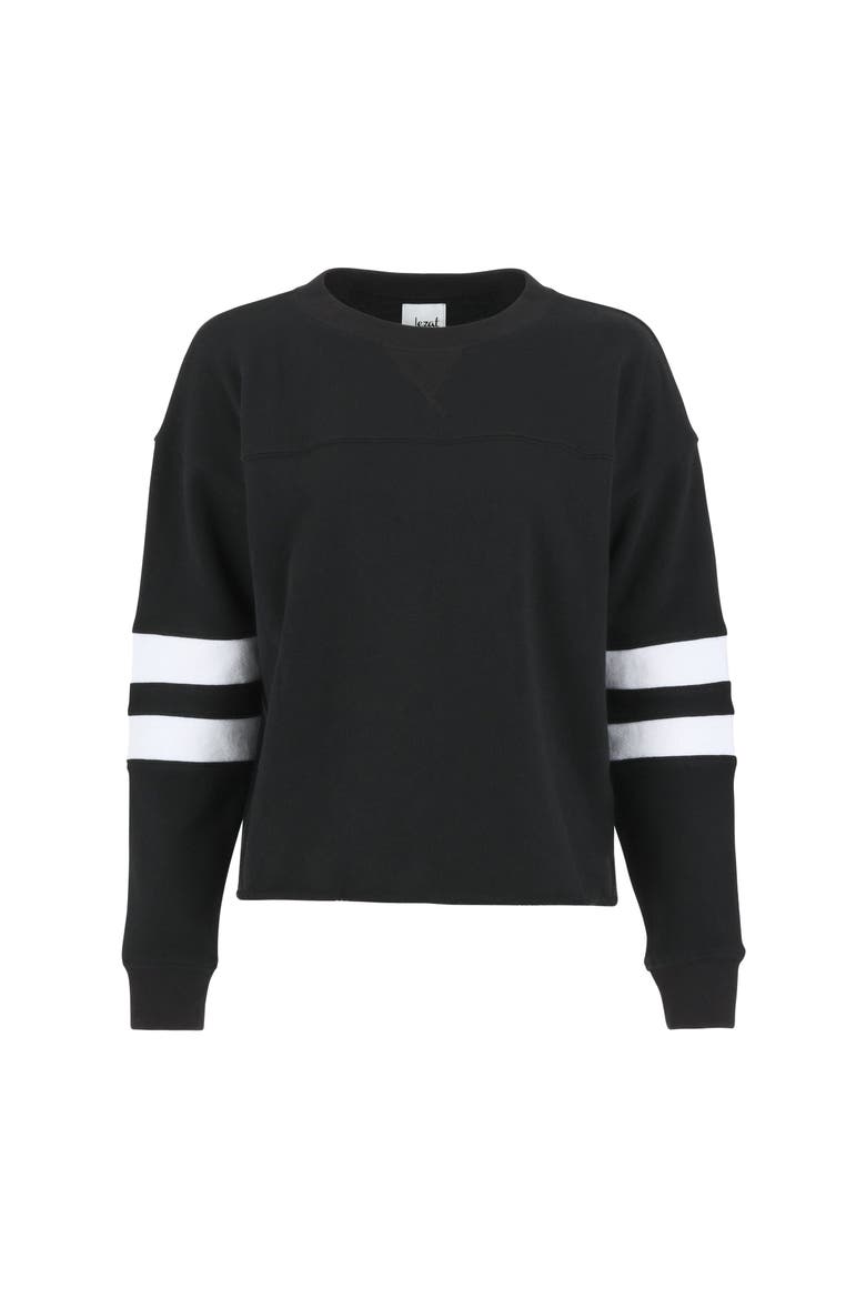 Gilda Organic Cotton Varsity Sweatshirt, Main, color, Black