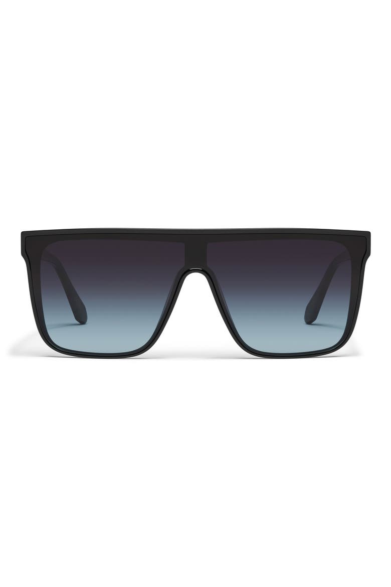 Nightfall Medium 138mm Shield Sunglasses, Main, color, BLACK/ BLACK AQUA