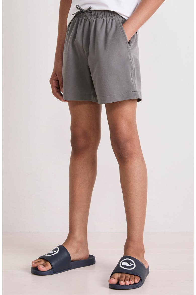 Kids' Drawstring Cotton Shorts, Alternate, color, GRAY HARBOR