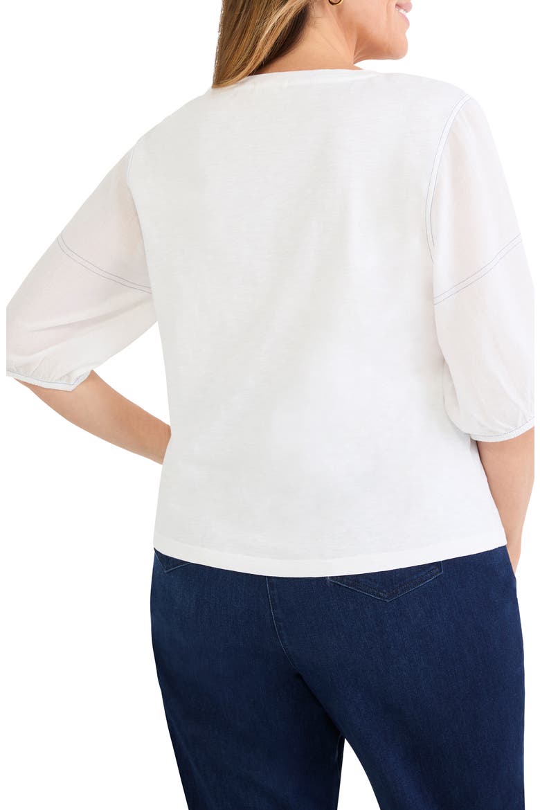 Linen Sleeve Cotton Top, Alternate, color, PAPER WHITE
