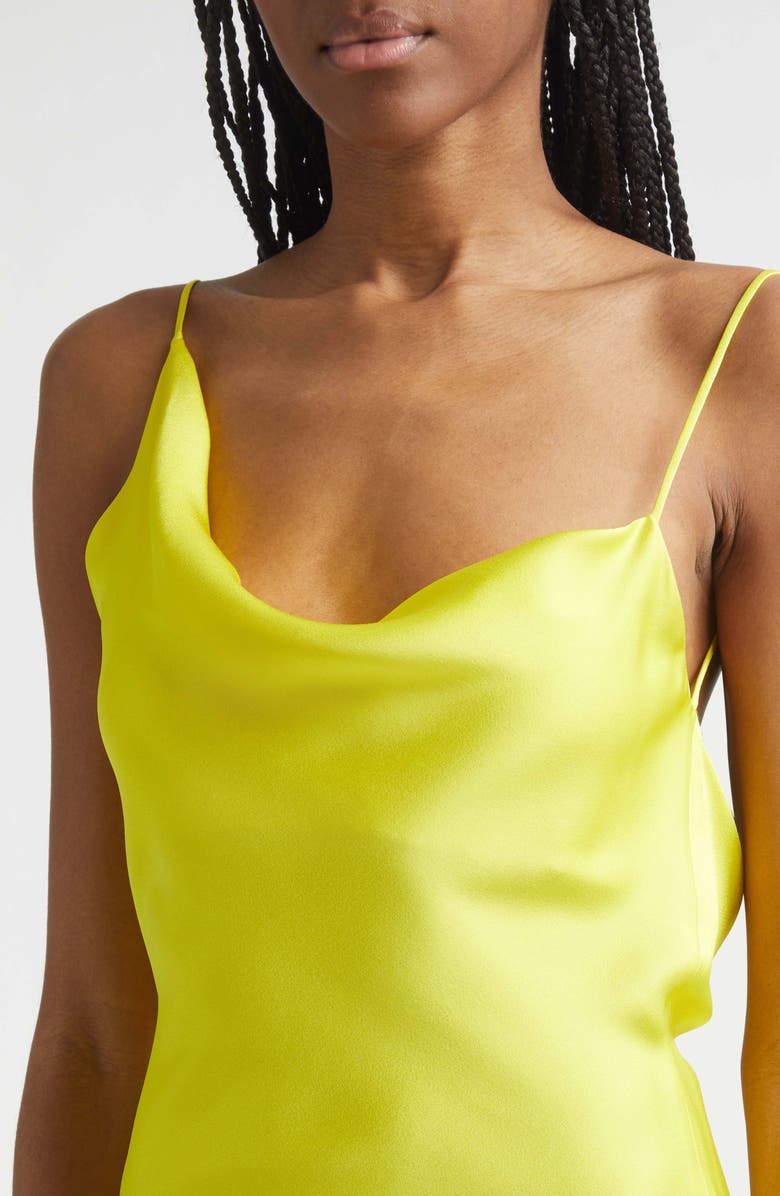 Stella McCartney Satin Slipdress, Alternate, color, Bright Yellow