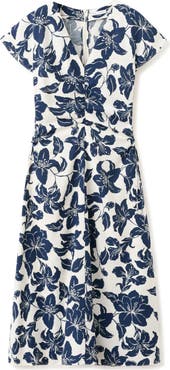 MANGO Print Side Ruched Maxi Dress