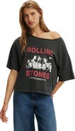 Cotton On Women's Lcn Music Off Shoulder Boxy Graphic Tee