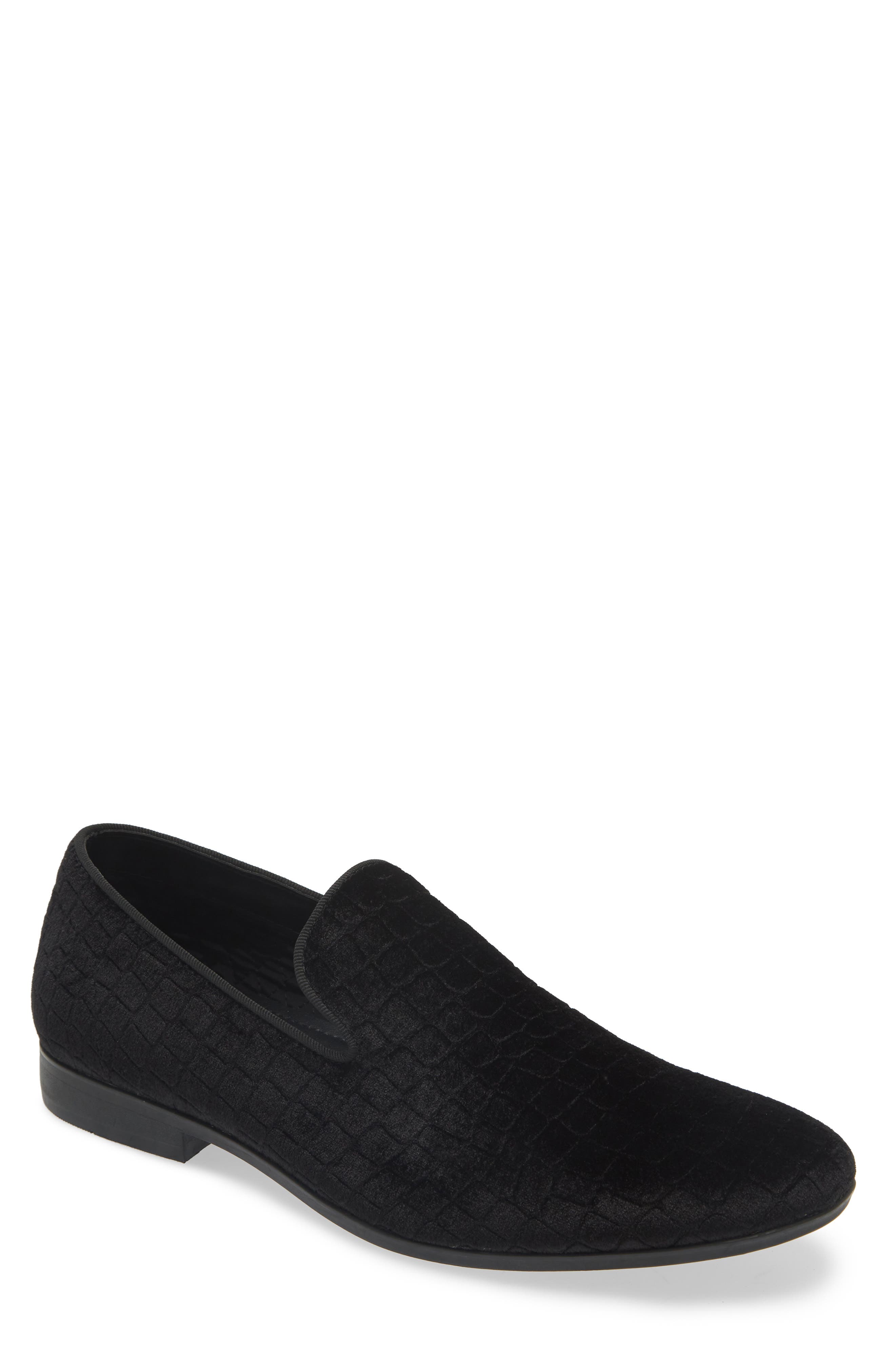 Abound Ken Smoking Slipper Loafer, Main, color, Black Velvet Croco