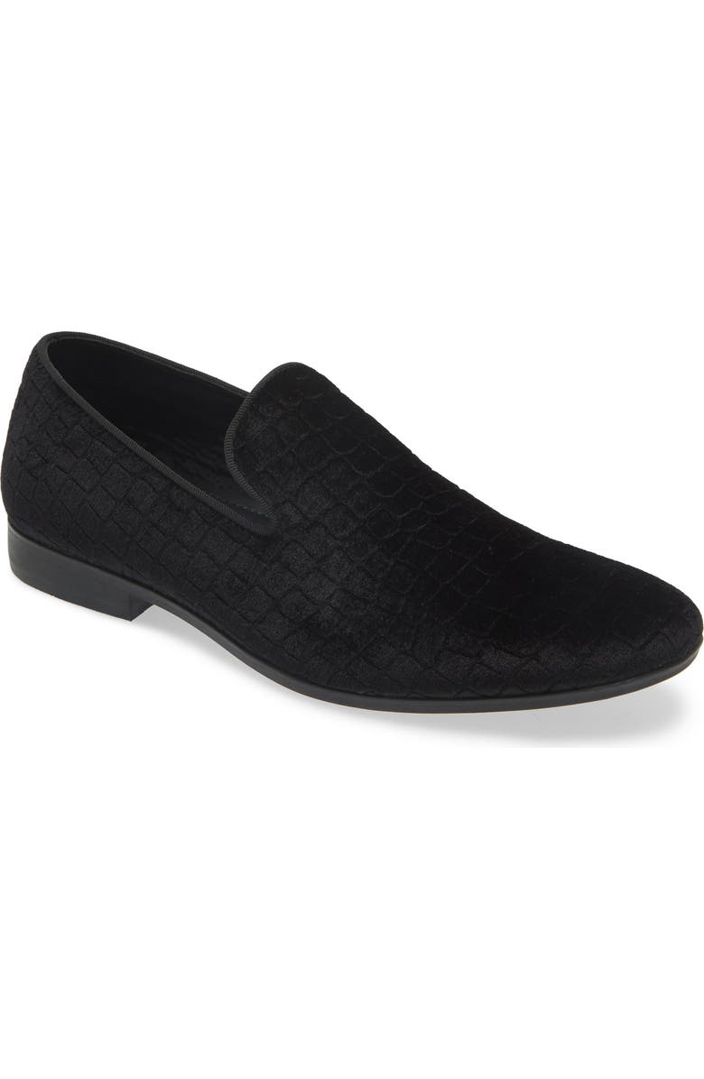 Abound Ken Smoking Slipper Loafer, Main, color, Black Velvet Croco