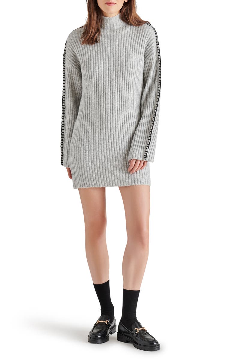 Steve Madden Gemma Whipstitch Long Sleeve Sweater Dress, Main, color,