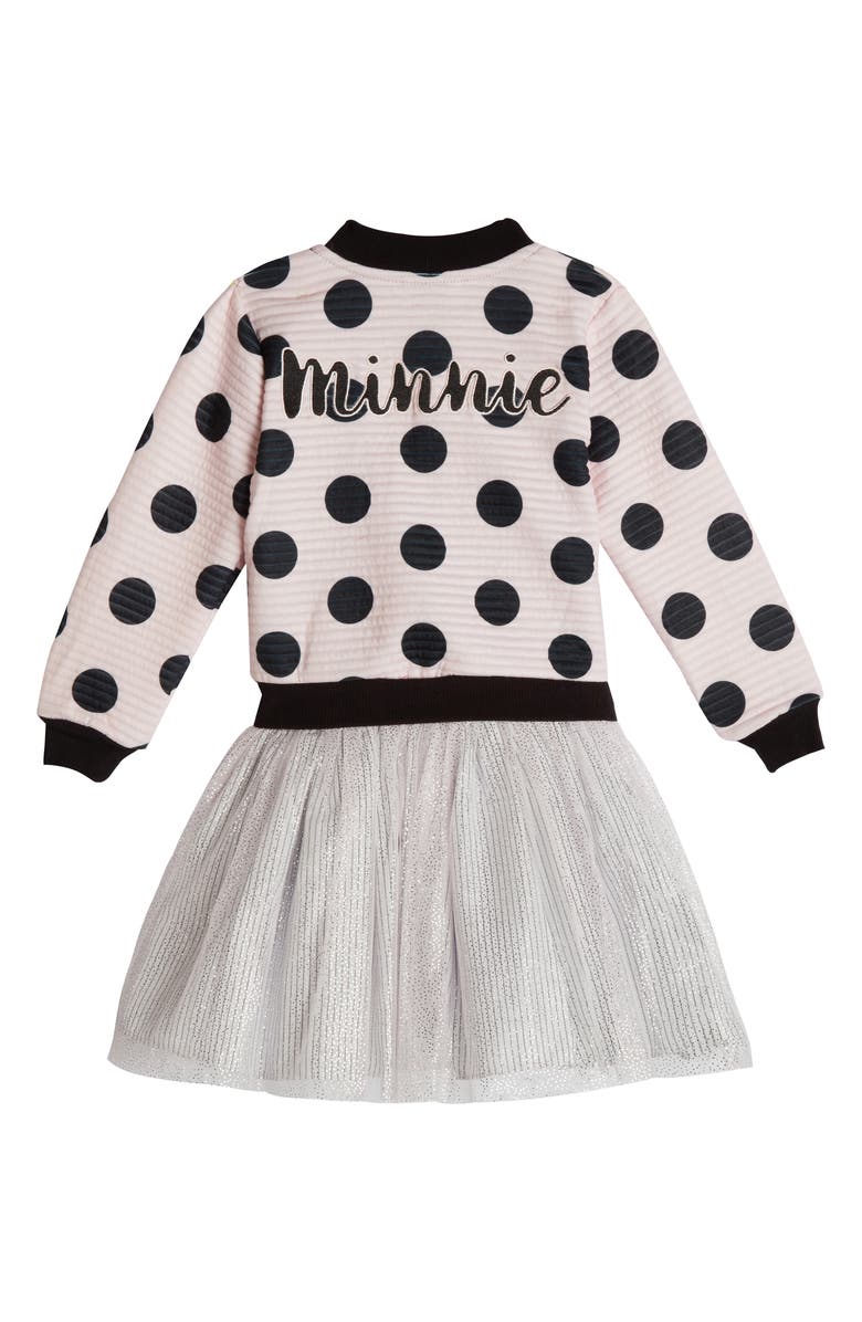 Pippa & Julie Minnie Mouse Bomber Jacket, Graphic Tee & Tulle Skirt Set, Alternate, color,