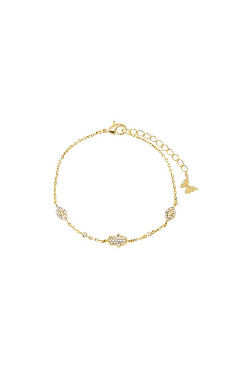 BY ADINA EDEN Hamsa & Evil Eye Charm Bracelet, Main, color, Gold