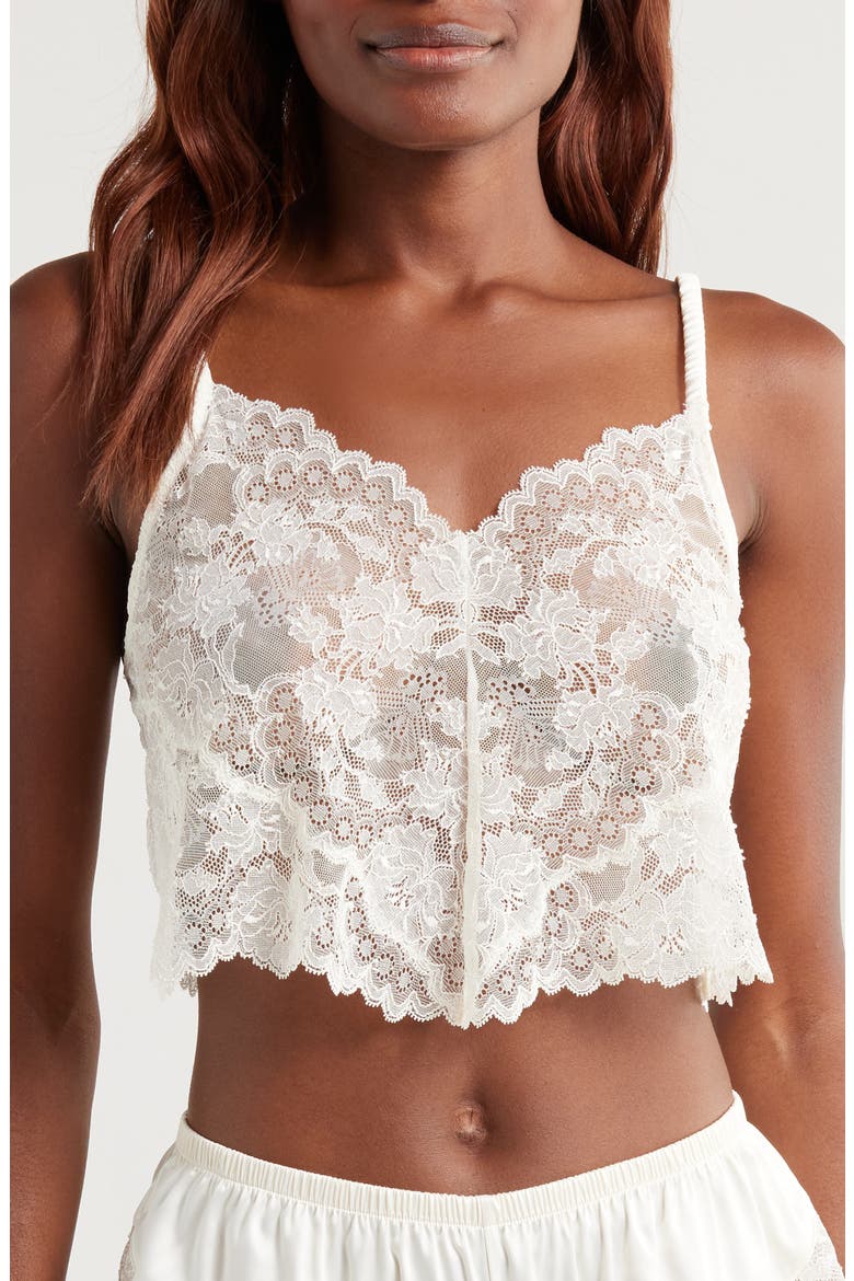 Chantilly Lace Crop Camisole, Main, color, IVORY