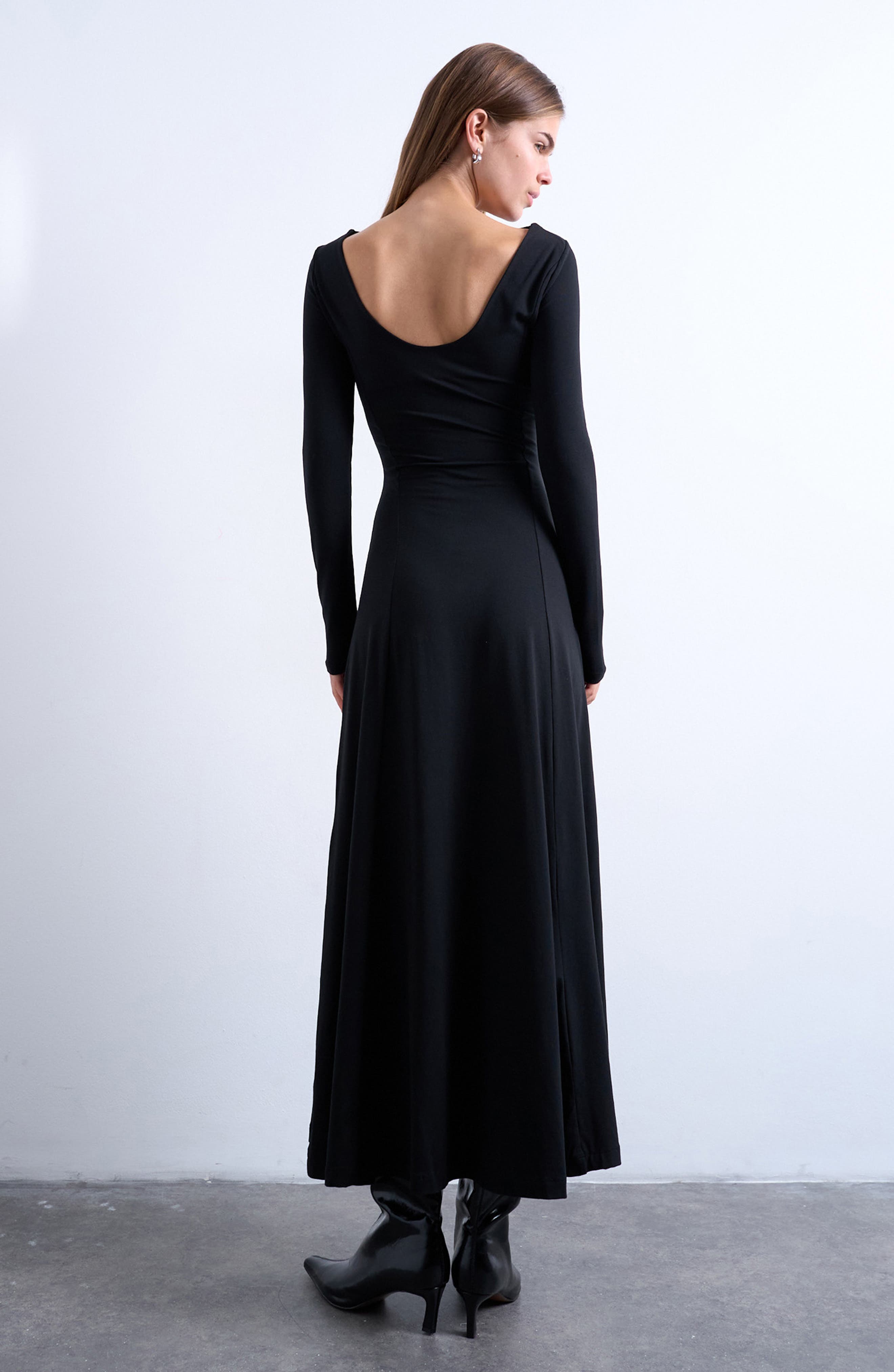 Scoop Back Long Sleeve Maxi Dress - image 2