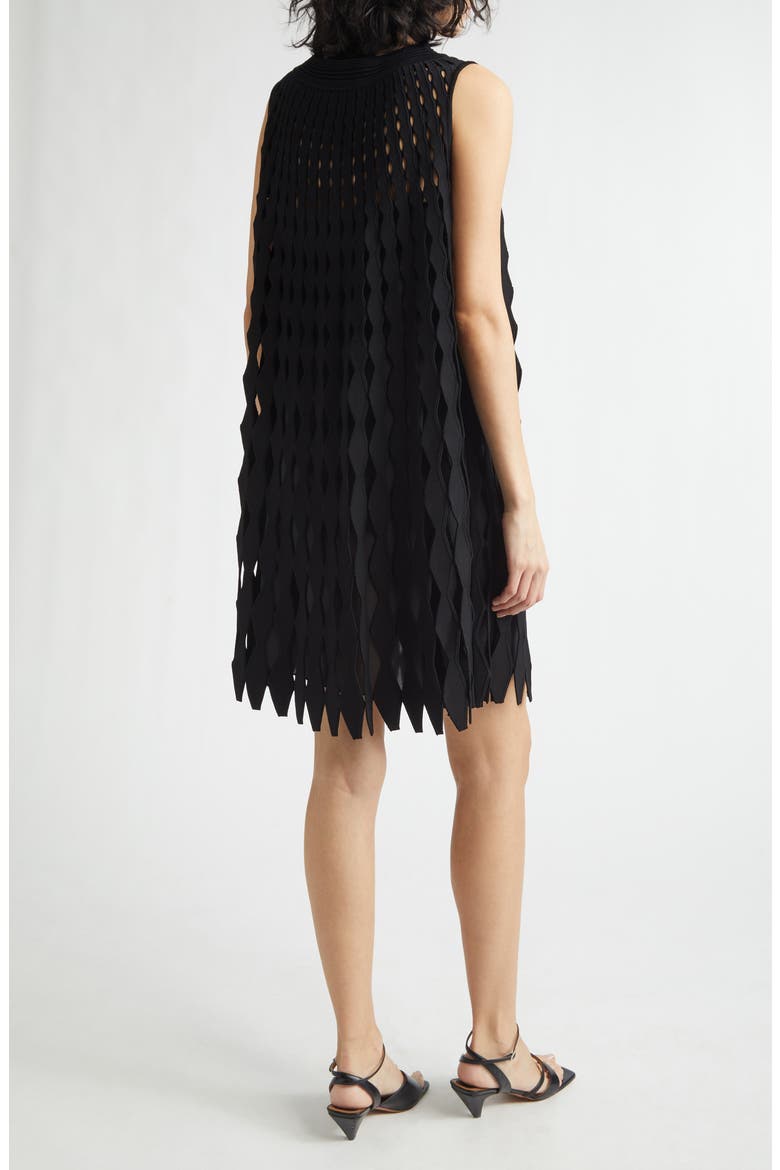 Sleeveless Geometric Knit Dress, Alternate, color, BLACK SOLID