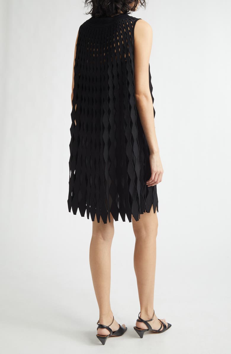 Emporio Armani Sleeveless Geometric Knit Dress, Alternate, color, Black Solid