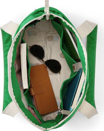 Zip Top Long Handle Canvas Tote Bag
