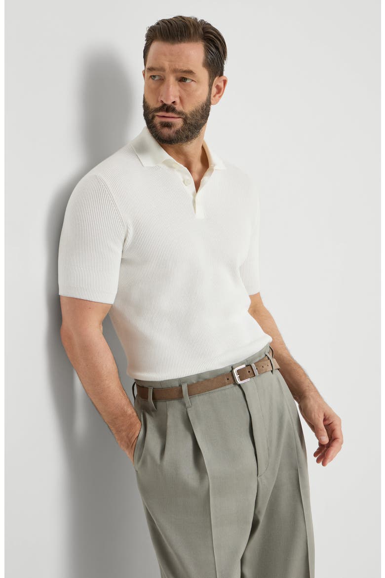 Rib knit polo, Alternate, color, Panama