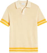 MAVRANS Stripe Open Stitch Organic Cotton Polo