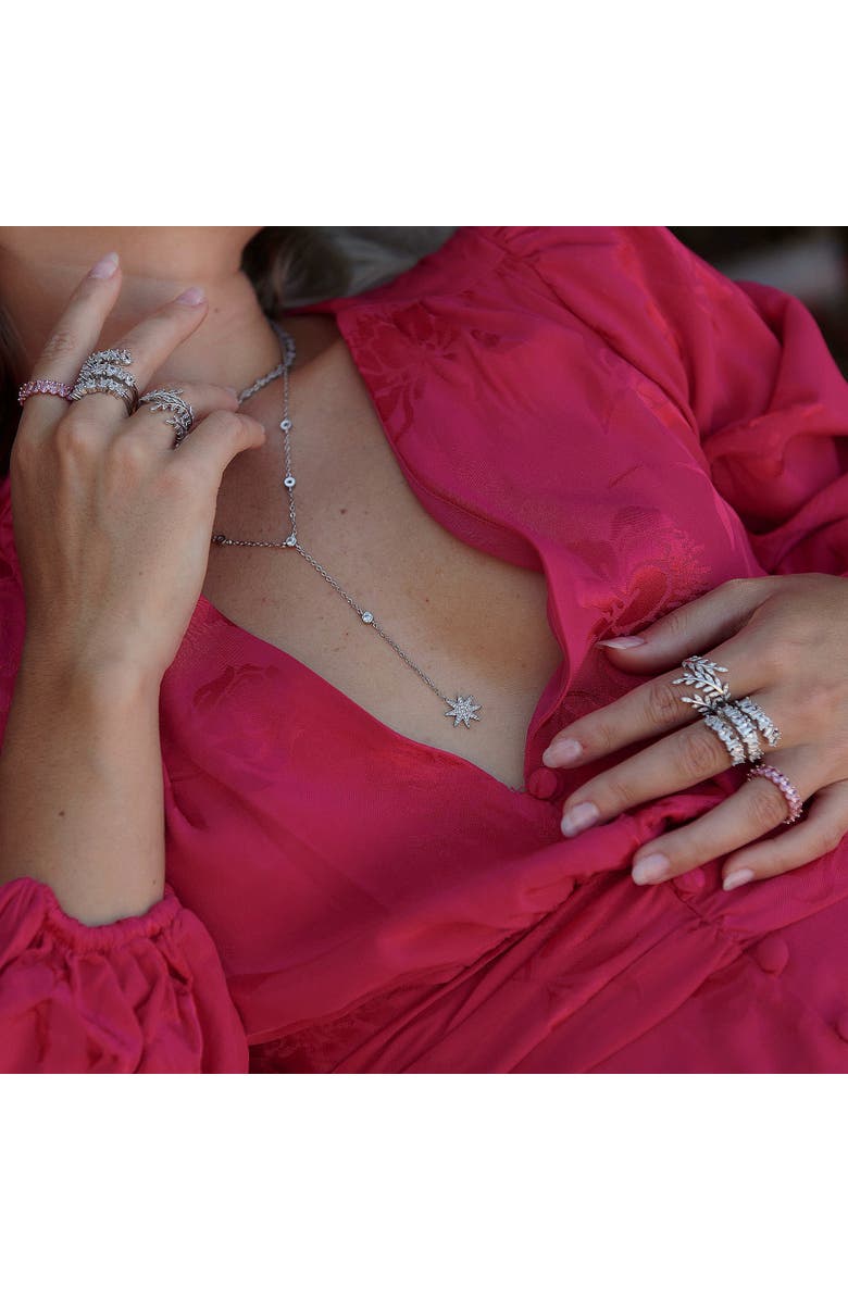 Mazin Jewels Starburst Lariat Necklace, Alternate, color, Rosegold