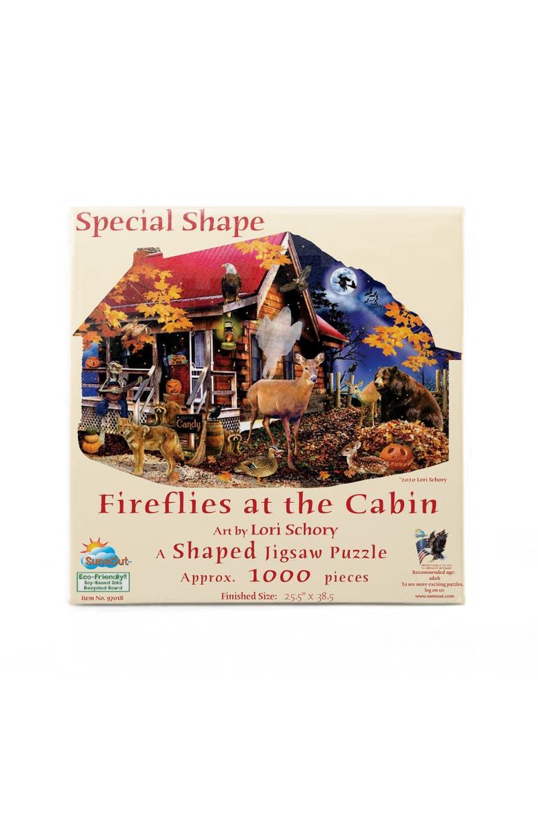 Sunsout Fireflies at the Cabin 1000 piece Jigsaw Puzzle for Adults Special Shape, Alternate, color, Multicolor
