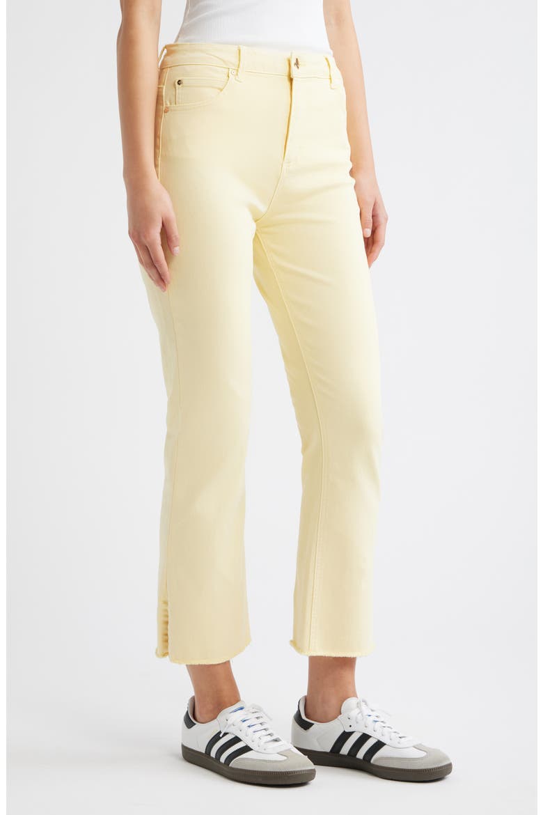 Raw Hem Flare Leg Jeans, Alternate, color, LEMON YELLOW