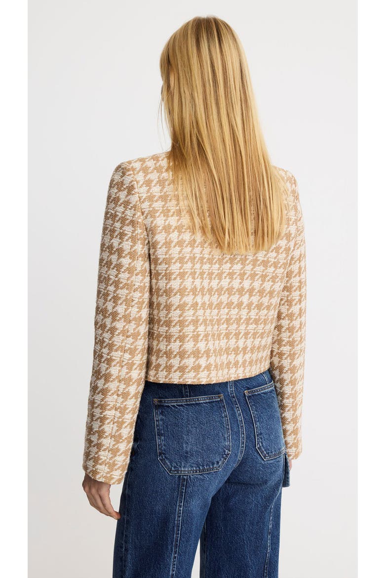 Collarless DB Mini Jacket, Alternate, color, Camel Houndstooth