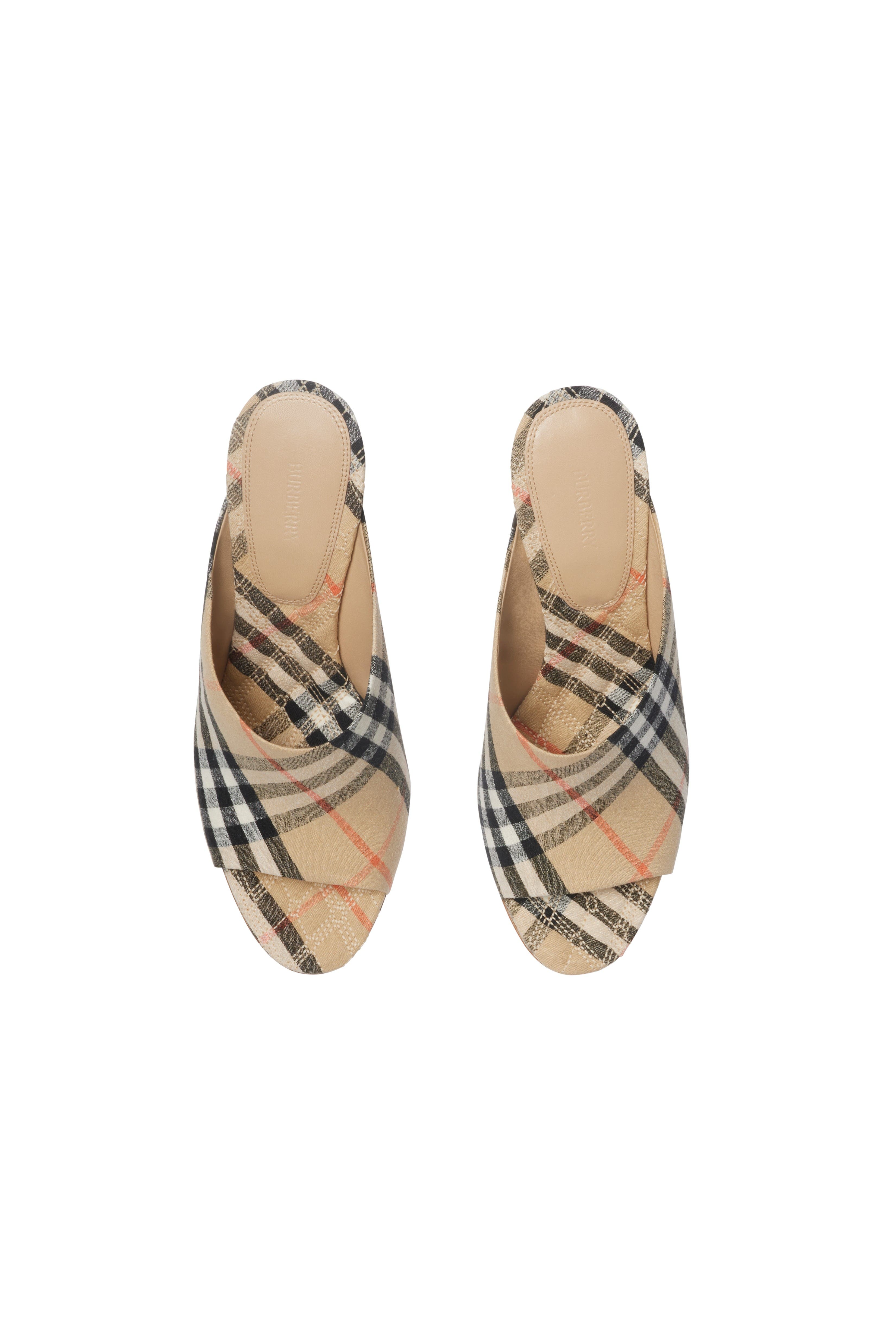 Burberry Check Mews Mules, Alternate, color, 