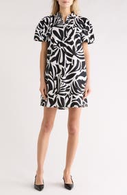 Halogen® Puff Sleeve Cotton Shirtdress