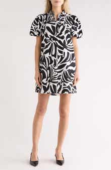 Halogen® Puff Sleeve Cotton Shirtdress
