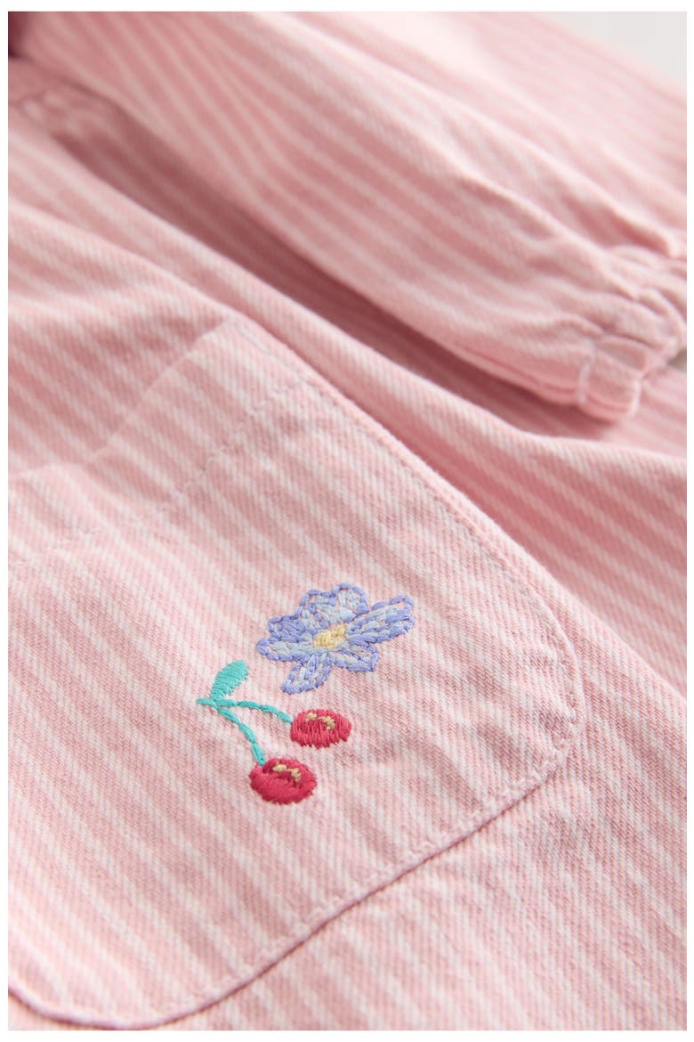 Kids' Stripe Long Sleeve Cotton Dress, Alternate, color, PINK