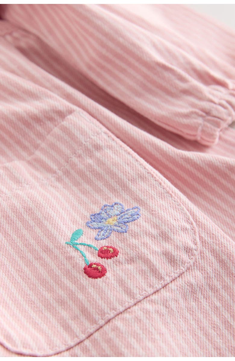 NEXT Kids' Stripe Long Sleeve Cotton Dress, Alternate, color, Pink