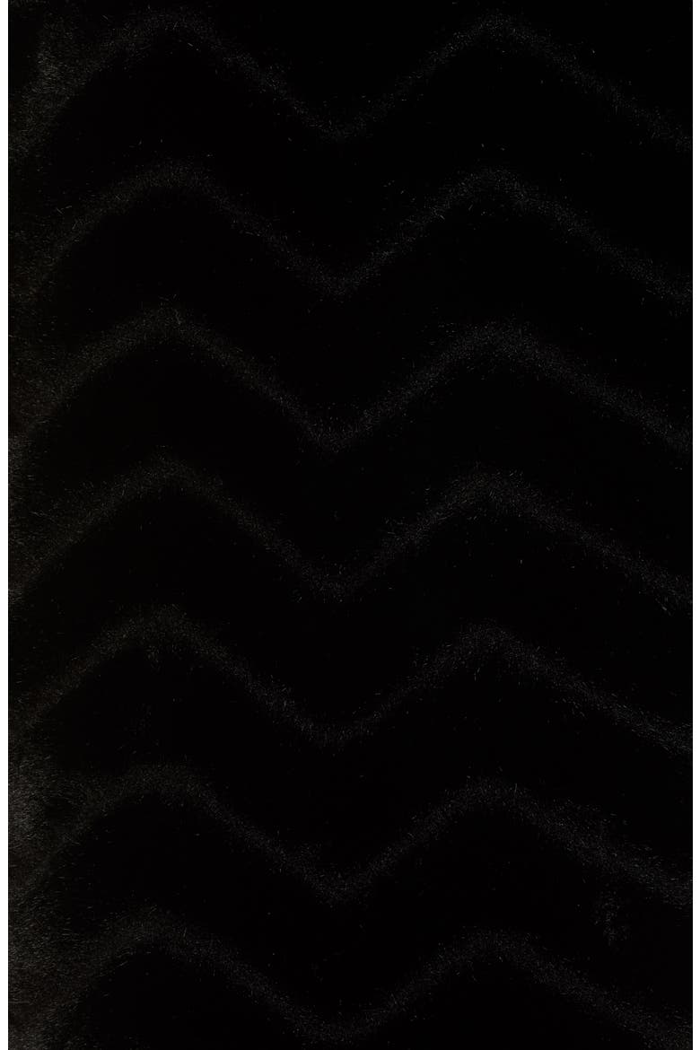 Grooved Faux Fur Hooded Jacket, Alternate, color, BLACK