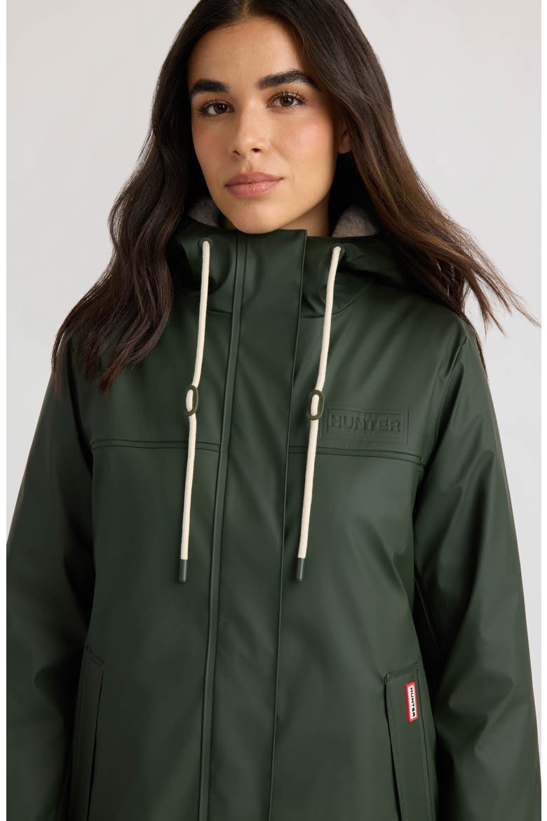 Cindy Rubberized Padded Rain Jacket, Alternate, color, HUNTER GREEN
