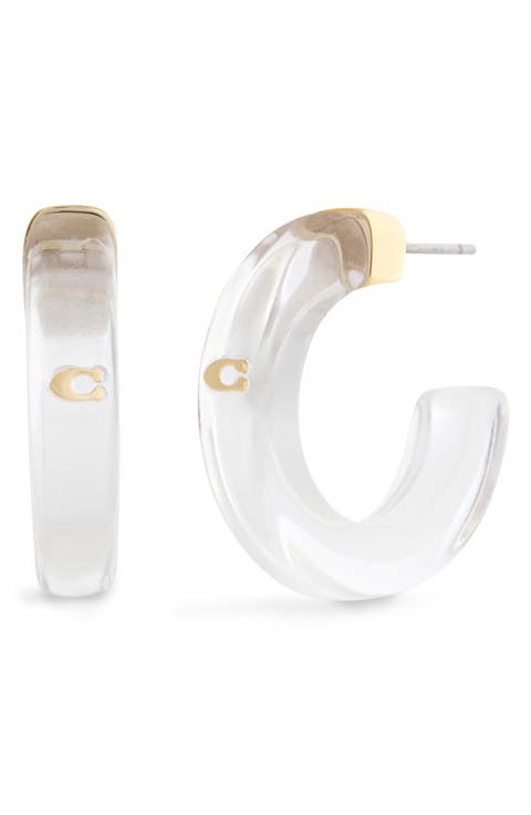 Signature C Resin Hoop Earrings