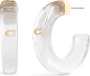 COACH Signature C Resin Hoop Earrings