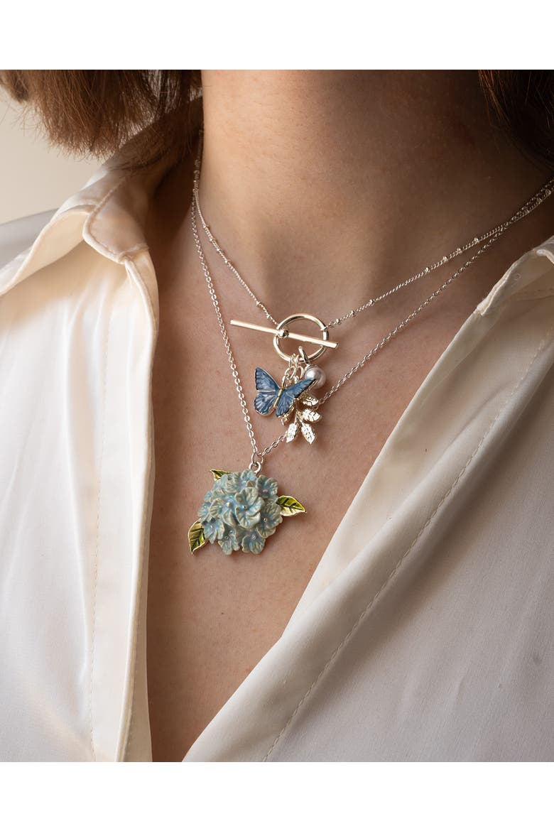 Blue Butterfly Necklace Silver, Alternate, color, Blue & Silver