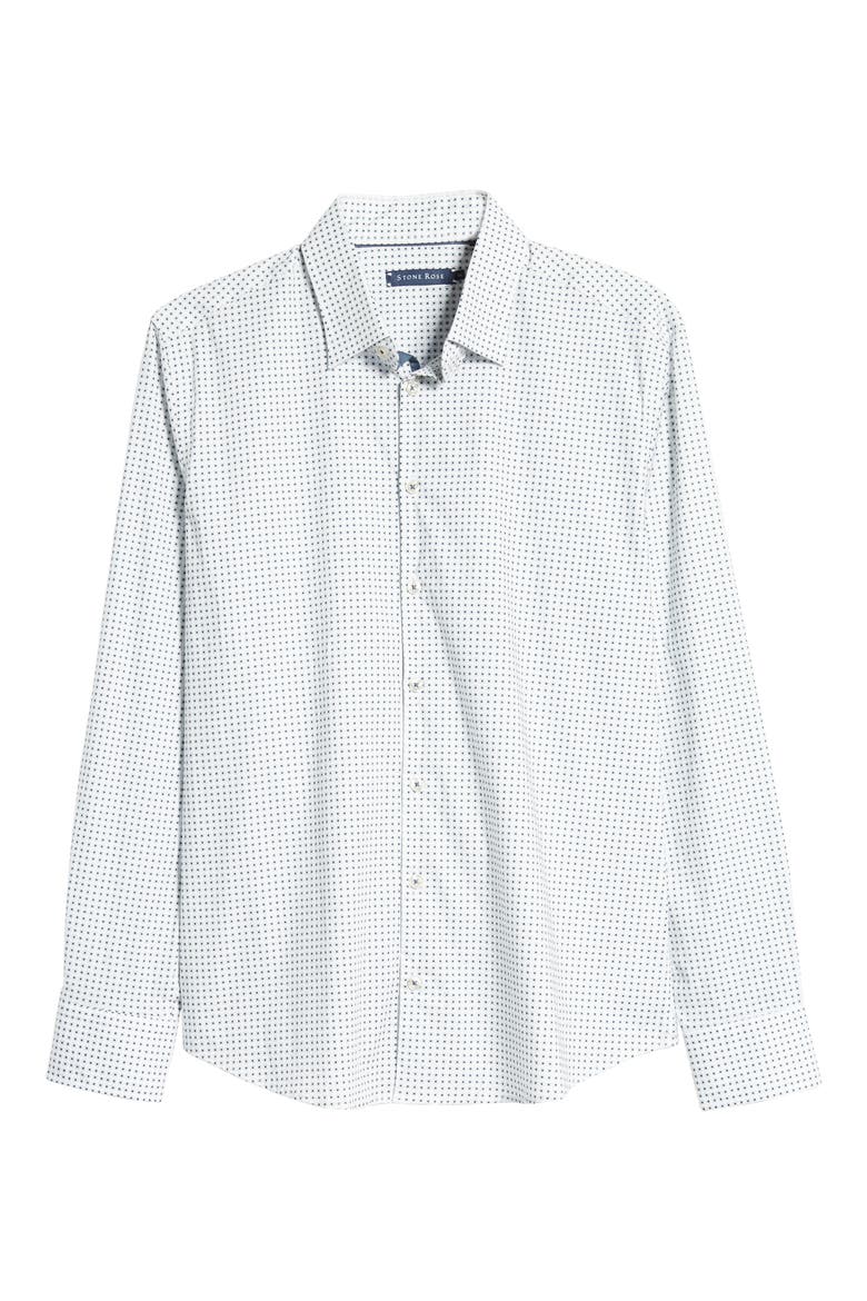 Men's Neat Stretch Button-Up Shirt, Alternate, color, GREY