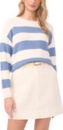 Vince Camuto Stripe Roll Neck Sweater