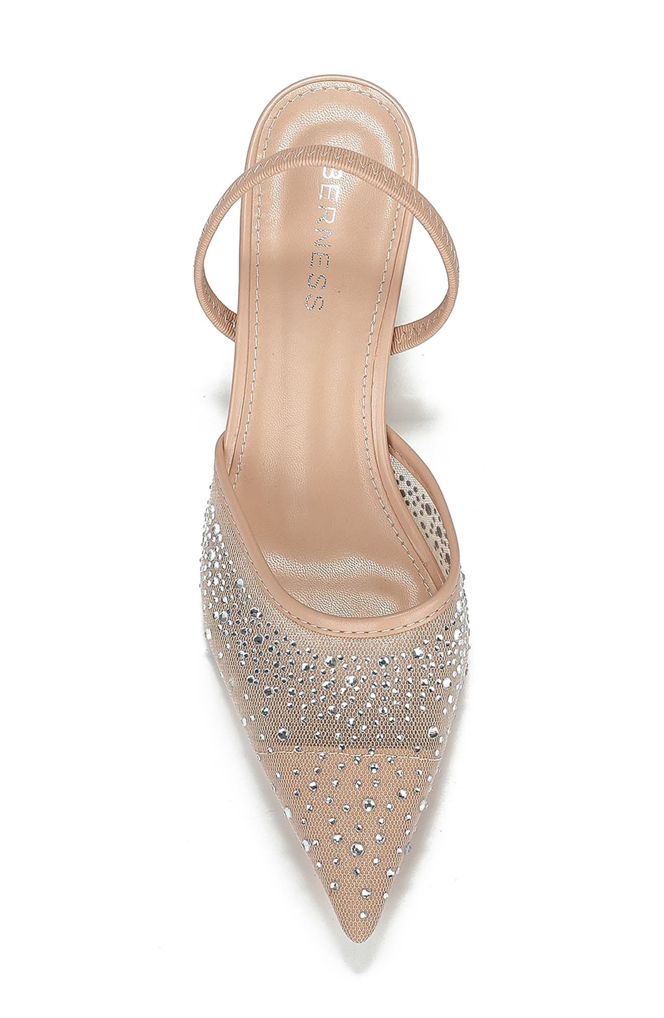 Cara Rhinestone Mesh Pump, Alternate, color, BEIGE